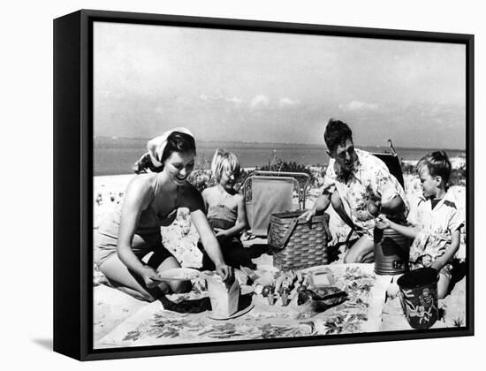 Beach Picnic-null-Framed Stretched Canvas