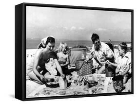 Beach Picnic-null-Framed Stretched Canvas