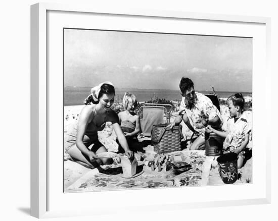 Beach Picnic-null-Framed Photographic Print