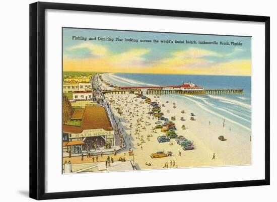 Beach, Pier, Jacksonville, Florida-null-Framed Art Print