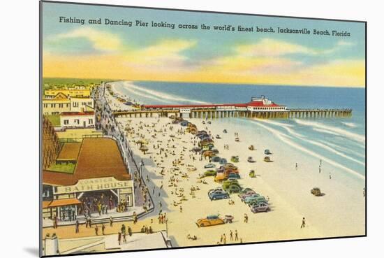 Beach, Pier, Jacksonville, Florida-null-Mounted Art Print