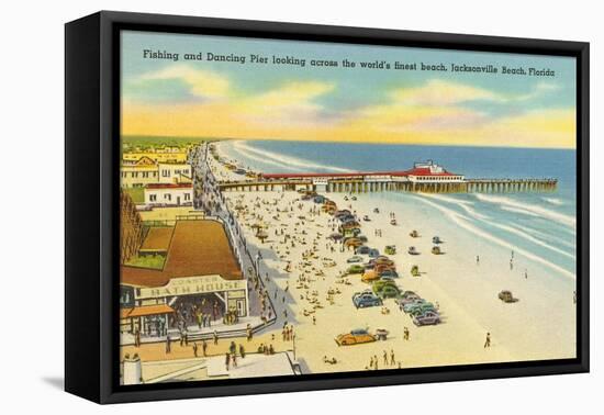 Beach, Pier, Jacksonville, Florida-null-Framed Stretched Canvas