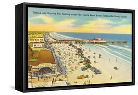 Beach, Pier, Jacksonville, Florida-null-Framed Stretched Canvas