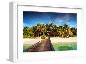 Beach Pier on Island Resort-null-Framed Art Print