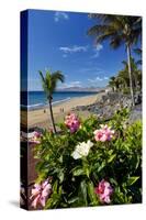 Beach Playa Blanca, Puerto del Carmen, Lanzarote, Canary Islands, Spain-null-Stretched Canvas