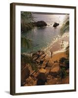 Beach, Playa Hornitos, Acapulco, Mexico-Walter Bibikow-Framed Photographic Print