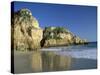 Beach, Praia Da Rocha, Algarve, Portugal-Amanda Hall-Stretched Canvas