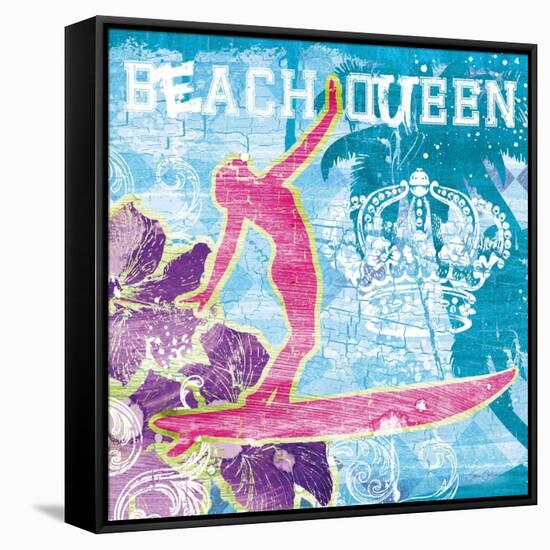 Beach Queen-Joan Coleman-Framed Stretched Canvas