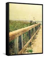 Beach Rails I-Lisa Hill Saghini-Framed Stretched Canvas