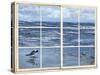 Beach Reflections -Through The Window-Sher Sester-Stretched Canvas