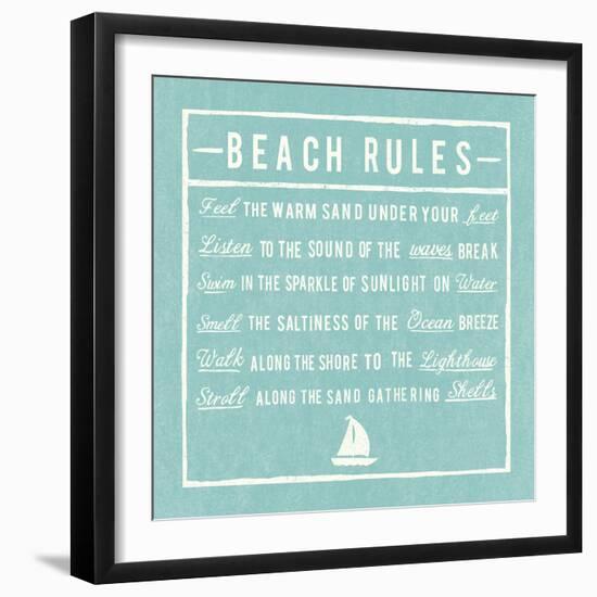 Beach Rules - Aqua - Detail-The Vintage Collection-Framed Giclee Print