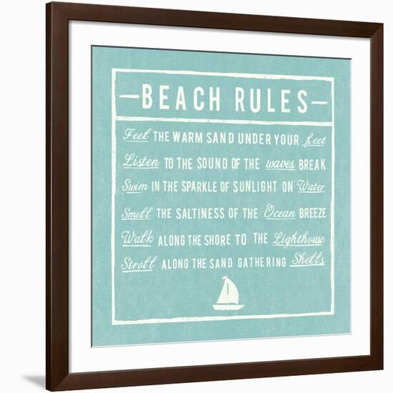 Beach Rules - Aqua - Detail-The Vintage Collection-Framed Giclee Print