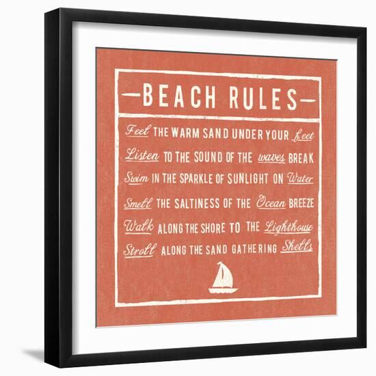 Beach Rules - Coral - Detail-The Vintage Collection-Framed Giclee Print