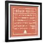 Beach Rules - Coral - Detail-The Vintage Collection-Framed Giclee Print