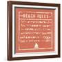 Beach Rules - Coral - Detail-The Vintage Collection-Framed Giclee Print