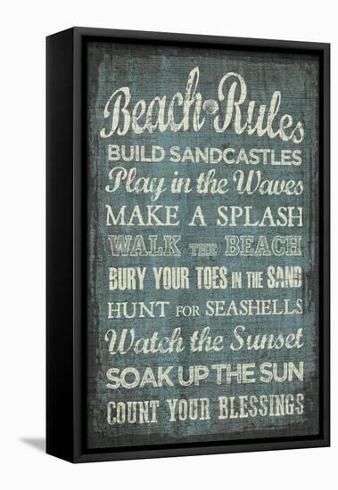 Beach Rules-Erin Clark-Framed Stretched Canvas