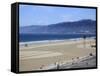 Beach, Santa Monica, Malibu Mountains, Los Angeles, California-Wendy Connett-Framed Stretched Canvas