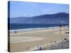 Beach, Santa Monica, Malibu Mountains, Los Angeles, California-Wendy Connett-Stretched Canvas