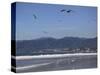 Beach, Santa Monica, Malibu Mountains, Los Angeles, California-Wendy Connett-Stretched Canvas