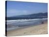 Beach, Santa Monica, Malibu Mountains, Los Angeles, California-Wendy Connett-Stretched Canvas