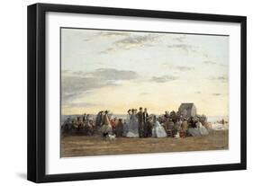 Beach Scene, 1865-Eugene Louis Boudin-Framed Giclee Print