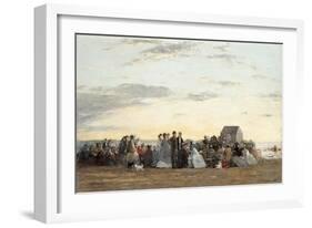 Beach Scene, 1865-Eugene Louis Boudin-Framed Giclee Print