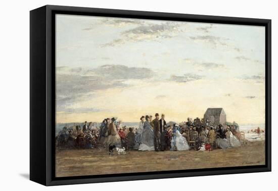 Beach Scene, 1865-Eugene Louis Boudin-Framed Stretched Canvas