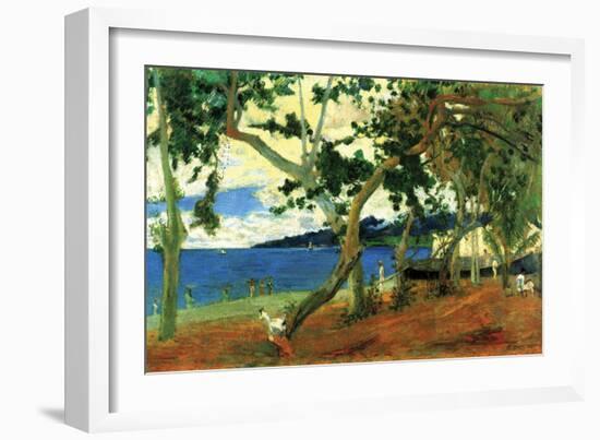 Beach Scene 2-Paul Gauguin-Framed Art Print