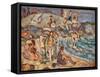 Beach Scene and Hill (Oil on Panel)-Maurice Brazil Prendergast-Framed Stretched Canvas