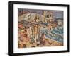 Beach Scene and Hill (Oil on Panel)-Maurice Brazil Prendergast-Framed Giclee Print