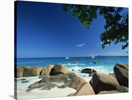 Beach Scene, Anse Lazio, Praslin, Seychelles, Indian Ocean, Africa-Lee Frost-Stretched Canvas