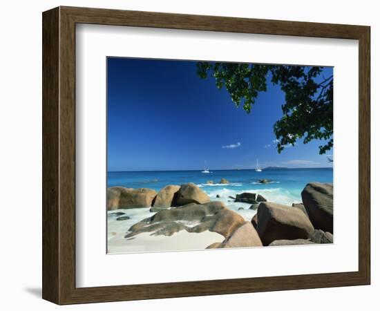 Beach Scene, Anse Lazio, Praslin, Seychelles, Indian Ocean, Africa-Lee Frost-Framed Photographic Print