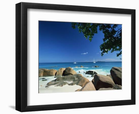 Beach Scene, Anse Lazio, Praslin, Seychelles, Indian Ocean, Africa-Lee Frost-Framed Photographic Print