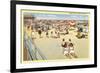 Beach Scene, Asbury Park, New Jersey-null-Framed Art Print