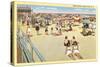 Beach Scene, Asbury Park, New Jersey-null-Stretched Canvas