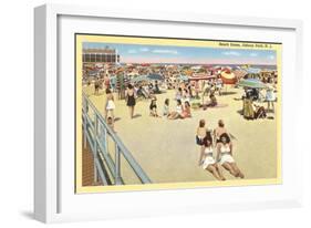 Beach Scene, Asbury Park, New Jersey-null-Framed Art Print