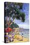 Beach Scene at Juan-Les-Pins-null-Stretched Canvas