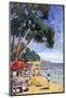 Beach Scene at Juan-Les-Pins-null-Mounted Photographic Print