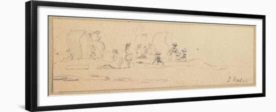 Beach Scene at Saint Malo-Eugene Louis Boudin-Framed Giclee Print