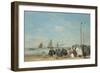 Beach Scene at Trouville, 1863-Eugene Boudin-Framed Art Print