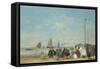 Beach Scene at Trouville, 1863-Eugene Boudin-Framed Stretched Canvas