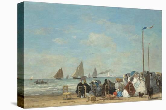 Beach Scene at Trouville, 1863-Eugene Boudin-Stretched Canvas