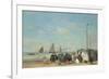 Beach Scene at Trouville, 1863-Eugene Boudin-Framed Premium Giclee Print