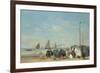 Beach Scene at Trouville, 1863-Eugene Boudin-Framed Premium Giclee Print