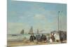 Beach Scene at Trouville, 1863-Eugene Boudin-Mounted Art Print