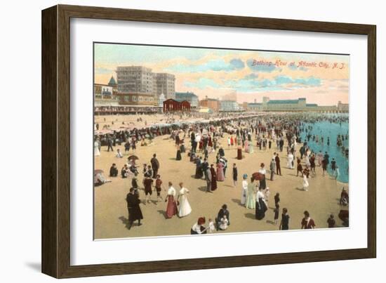 Beach Scene, Atlantic City, New Jersey-null-Framed Art Print