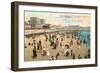 Beach Scene, Atlantic City, New Jersey-null-Framed Art Print