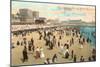 Beach Scene, Atlantic City, New Jersey-null-Mounted Art Print