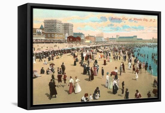 Beach Scene, Atlantic City, New Jersey-null-Framed Stretched Canvas