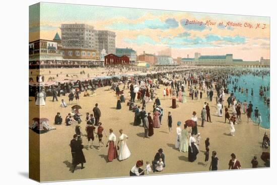 Beach Scene, Atlantic City, New Jersey-null-Stretched Canvas